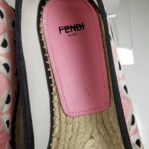 FENDI JUNIA PRINTED JACQUARD ESPADRILLES SHOES - Picture 6 of 9